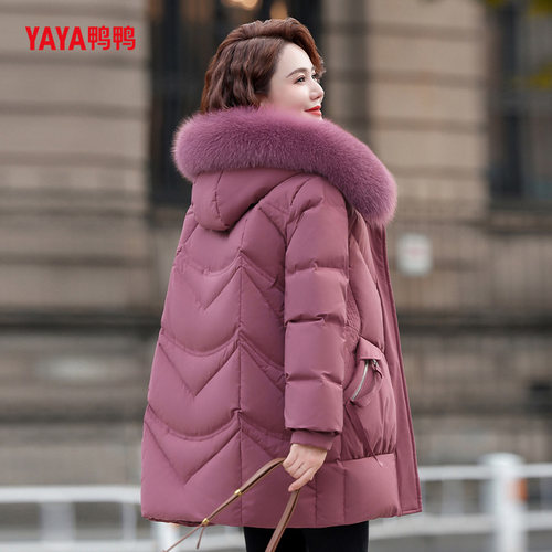 YAYA鸭鸭中年妈妈款冬装羽绒服2026新中老年女款冬季洋气高贵外套