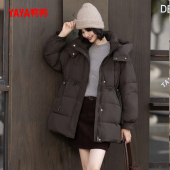 YAYA鸭鸭2025新款 羽绒服外套 休闲运动女士鸭绒中长款 冬季 时尚