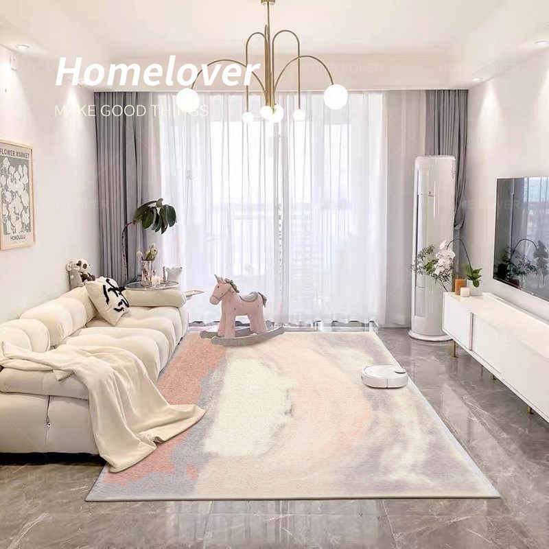 奶油风现代客厅地毯毛绒卧室床边垫家用大面积仿羊绒地毯加厚in