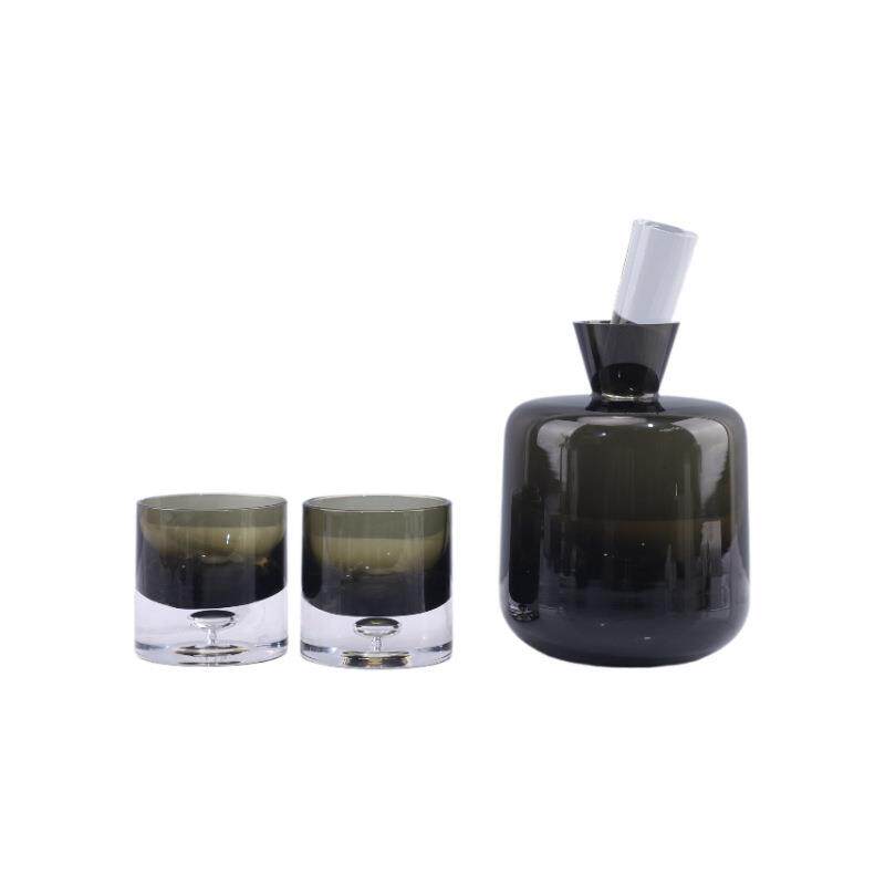 现代简约高端加厚玻璃葡萄酒醒酒器酒杯组合套装酒店餐厅家居饰品