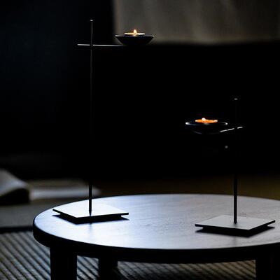 日式铁艺烛油灯台复古件铁摆台艺蜡烛CWH台架民宿茶装室饰禅意