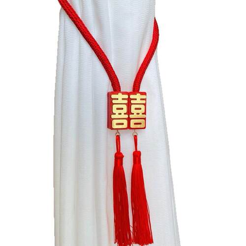 结婚窗帘绑带磁吸立体双喜婚房布置新房囍字绑带装饰婚庆用品大全