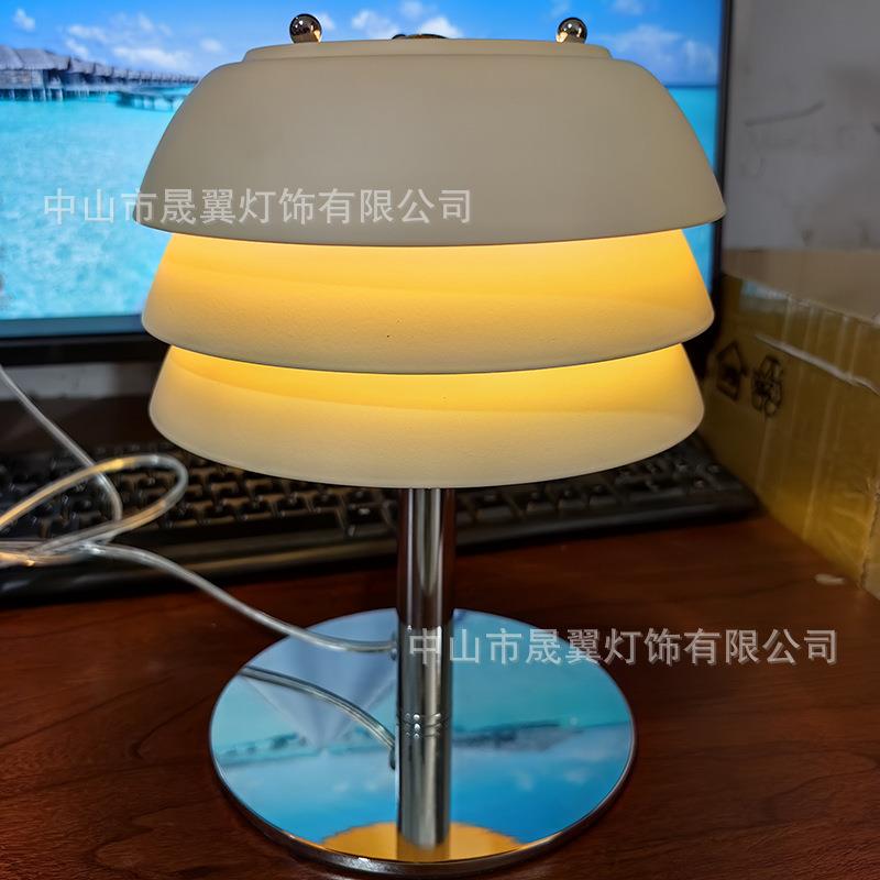 中古油灯14273in室s风卧书桌韩式奶黄复古可爱床头灯装台奶饰氛围
