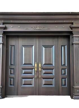 墅大门锌合别金门四开农门双开自建房大门仿铜门门进户门村大门