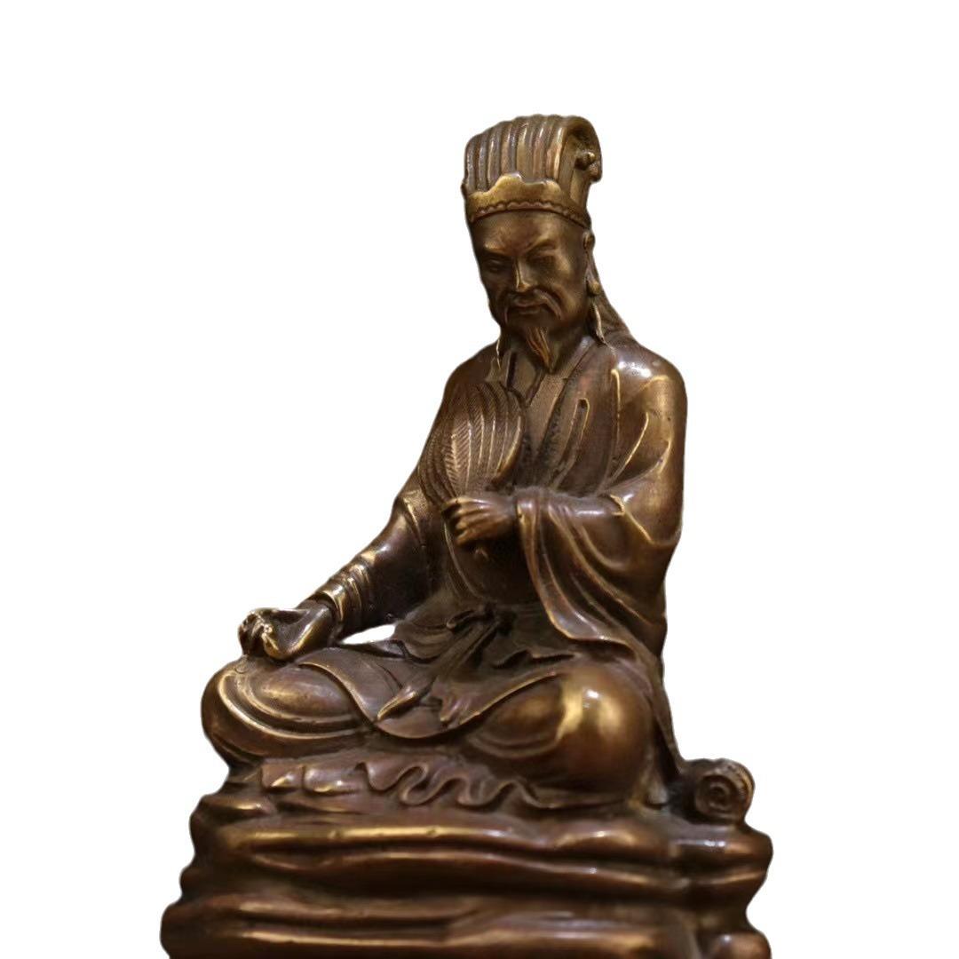 仿古铜诸葛亮摆件卧龙先生诸葛孔明家居书房创意古典人物装饰品