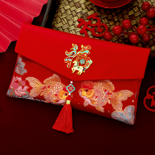2026马年布艺红包袋新款刺绣万元压岁钱包春节利是封高档国风大号