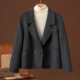 2025秋冬新款 小个子羊毛呢外套 领简约时尚 双面羊绒大衣女短款 西装
