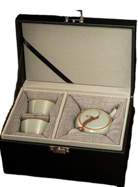 天青汝窑汝瓷开片可养茶具套装一壶两杯功夫茶具家用泡茶壶