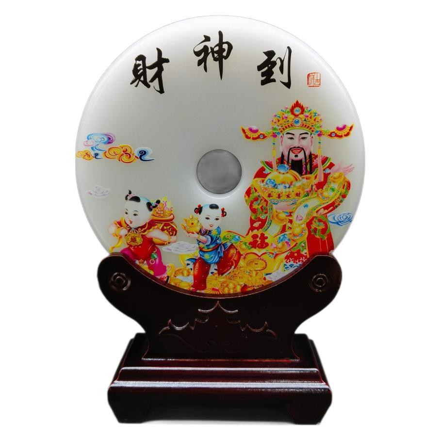 天然玉石摆件汉白玉财神到平安扣家居办公桌面装饰礼品工艺品