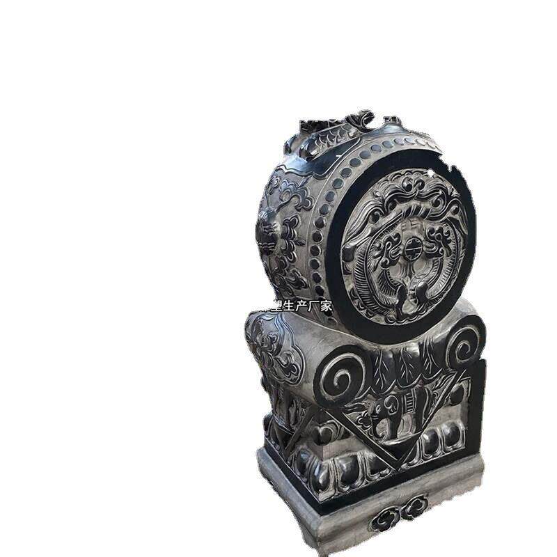 石雕门墩抱鼓石一对仿古做旧青石狮子家用门口貔貅麒麟象石鼓
