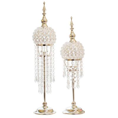 欧式简约金属水晶单头烛台酒店创意家居装饰摆件KTV婚庆烛台4376