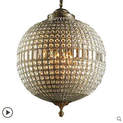 美式复古地球仪水晶吊灯创意圆球灯客厅卧室别墅餐厅酒店工程吊灯,家装灯饰光源,智能吊灯,淘宝优惠券,粉丝福利购,淘宝优惠卷