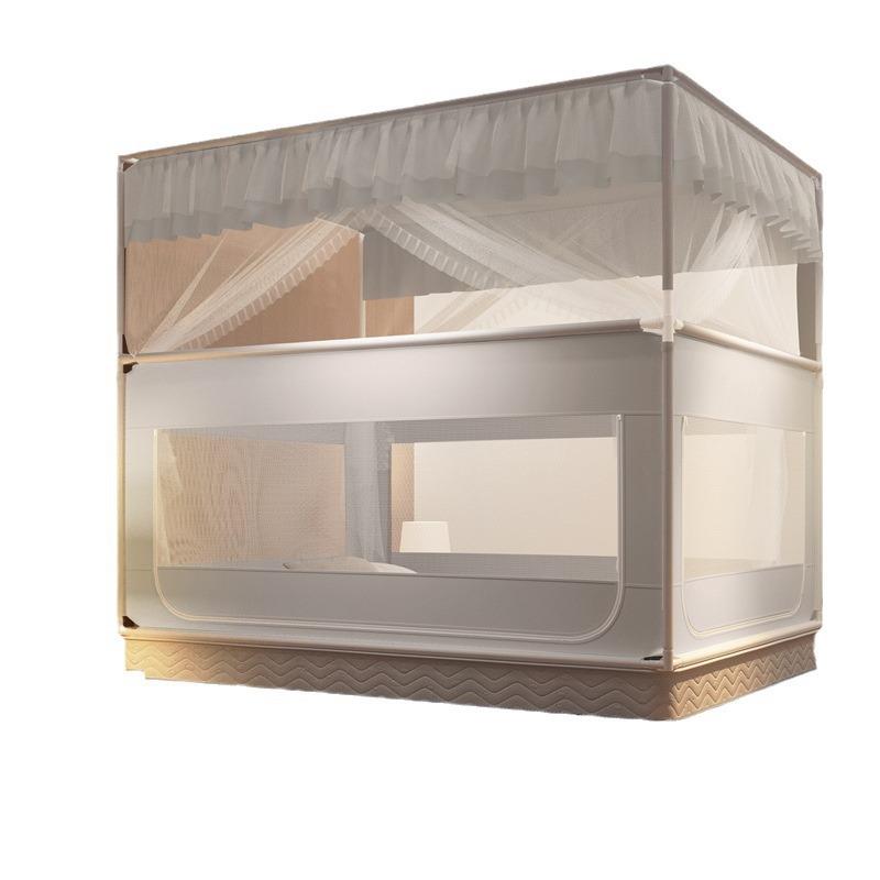 围栏门帘蚊方顶坐床蚊帐防便摔防加密FLH加高厚方顶携式收可纳