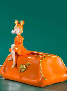 高颜值餐巾纸盒收纳摆件高档客厅茶几办公室吧台书桌桌面装饰品