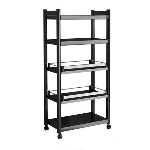 微波炉置物架家用落地抽拉式厨房夹缝多层架子锅具电器收纳储物柜