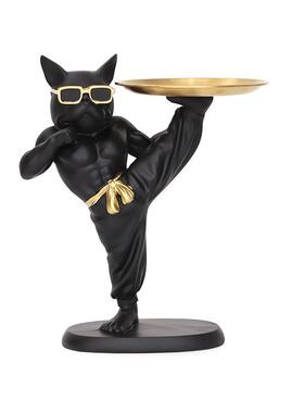 创意斗牛犬摆件钥匙收纳托盘玄关办公桌面法斗狗家居装饰礼品