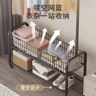 衣架落地卧室家用衣帽架简易隔夜衣服挂架晾衣架室内置物架凉衣杆