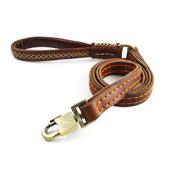 双层加宽加厚狗狗牵引绳中大型犬巨型犬狗链纯牛皮