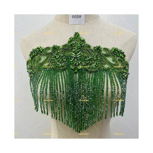 24色现货水晶流苏水钻链条婚纱礼服蕾丝补丁贴花珠绣钉珠装饰辅料