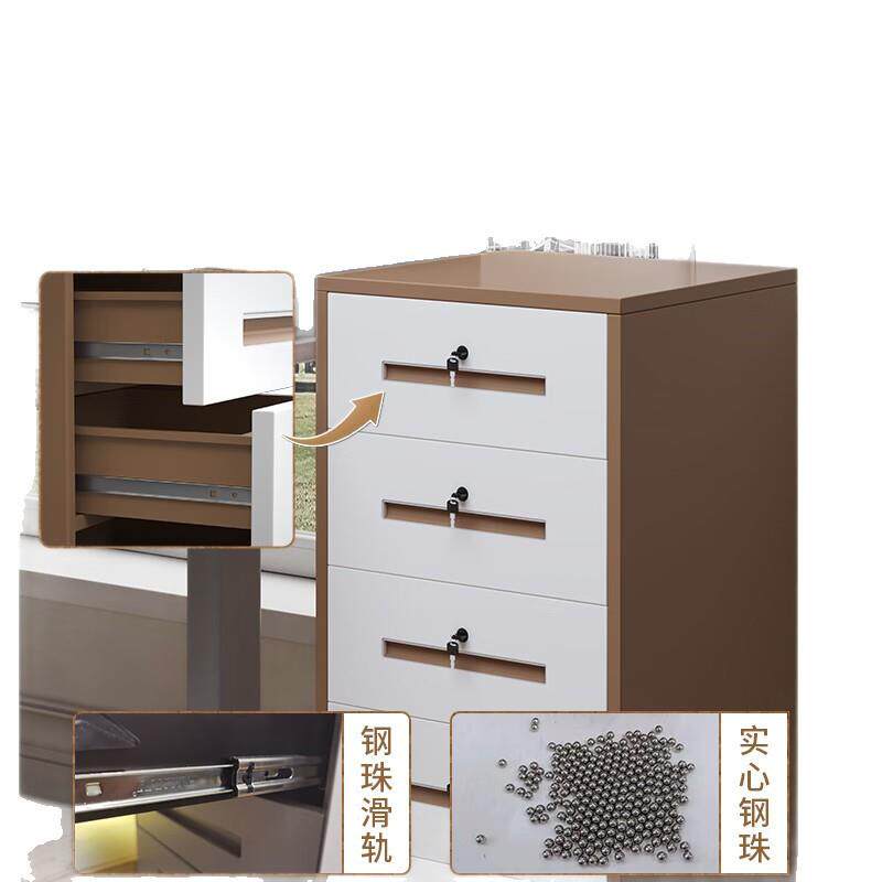 钢制办公小矮柜活动柜a4纸存放柜桌下小柜子家用床头柜带锁收纳柜