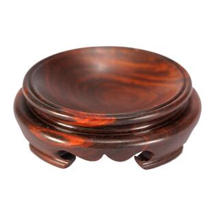 红酸枝水晶球底座月球地球AR模型底座木质葫芦底座凹形奇石底座