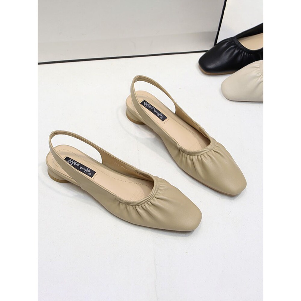 香港包头凉鞋女新款夏季平底鞋一字带百搭仙女风气质女款真皮单鞋