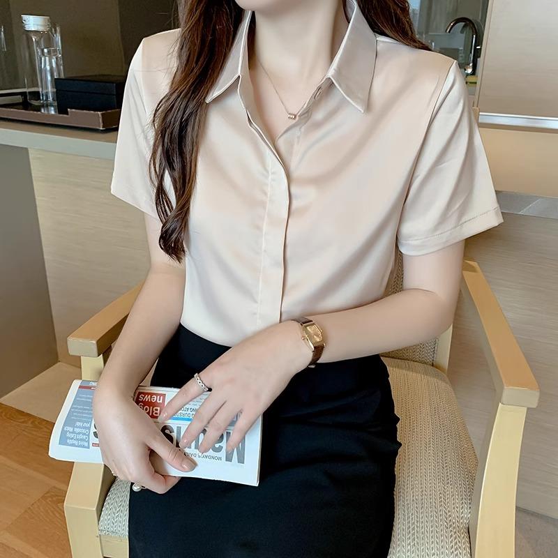 欧洲站白色衬衫女2025年夏季新款高级感时尚气质职业正装工作服潮