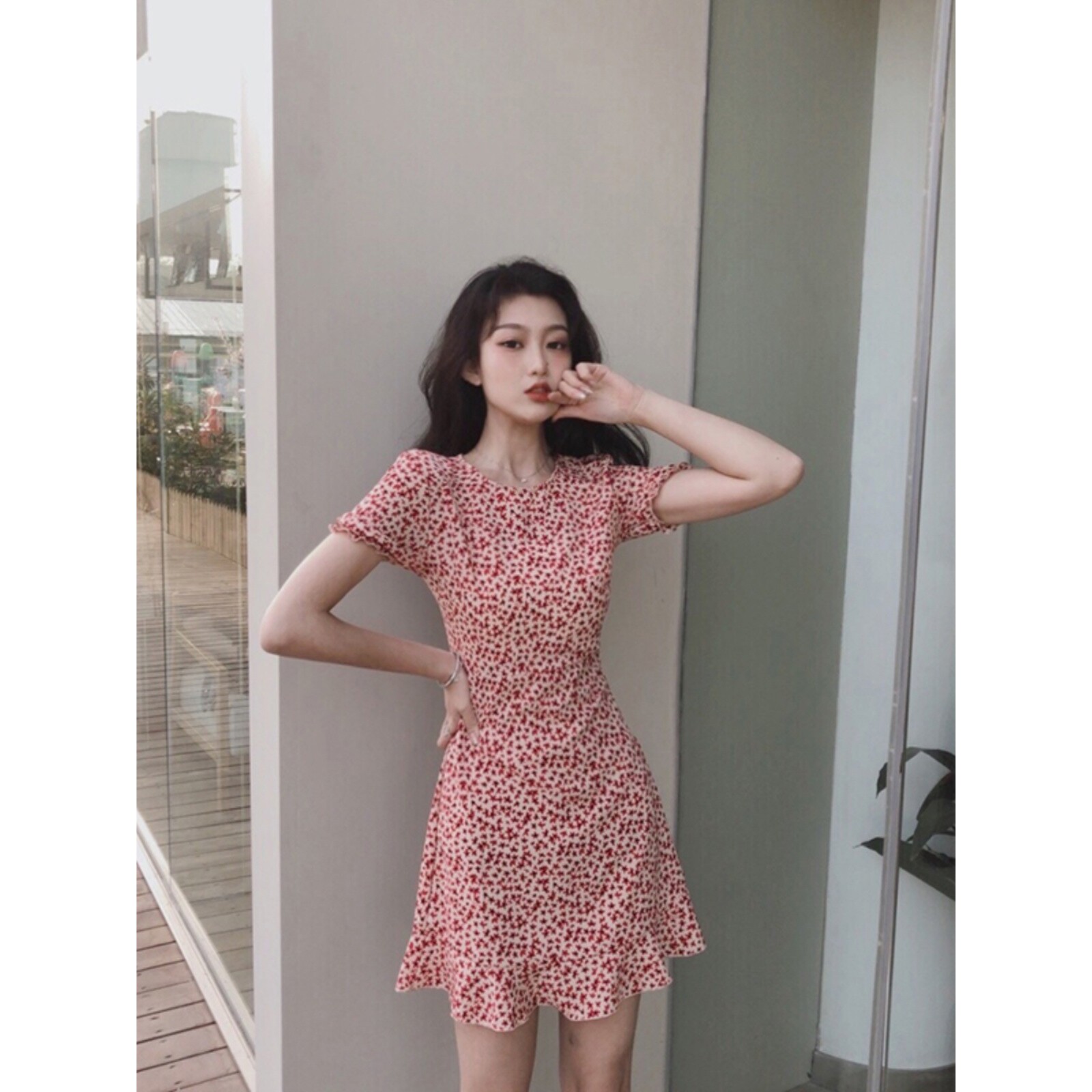 欧洲站夏季新款法式轻奢初恋甜美小个子森系超仙女收腰显瘦连衣裙