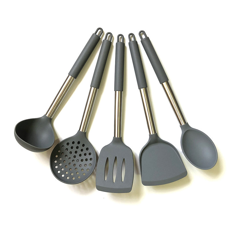 厨房硅胶厨具套装14件汤勺刮刀漏密更铲粉抓打蛋器食品夹铲壳套装