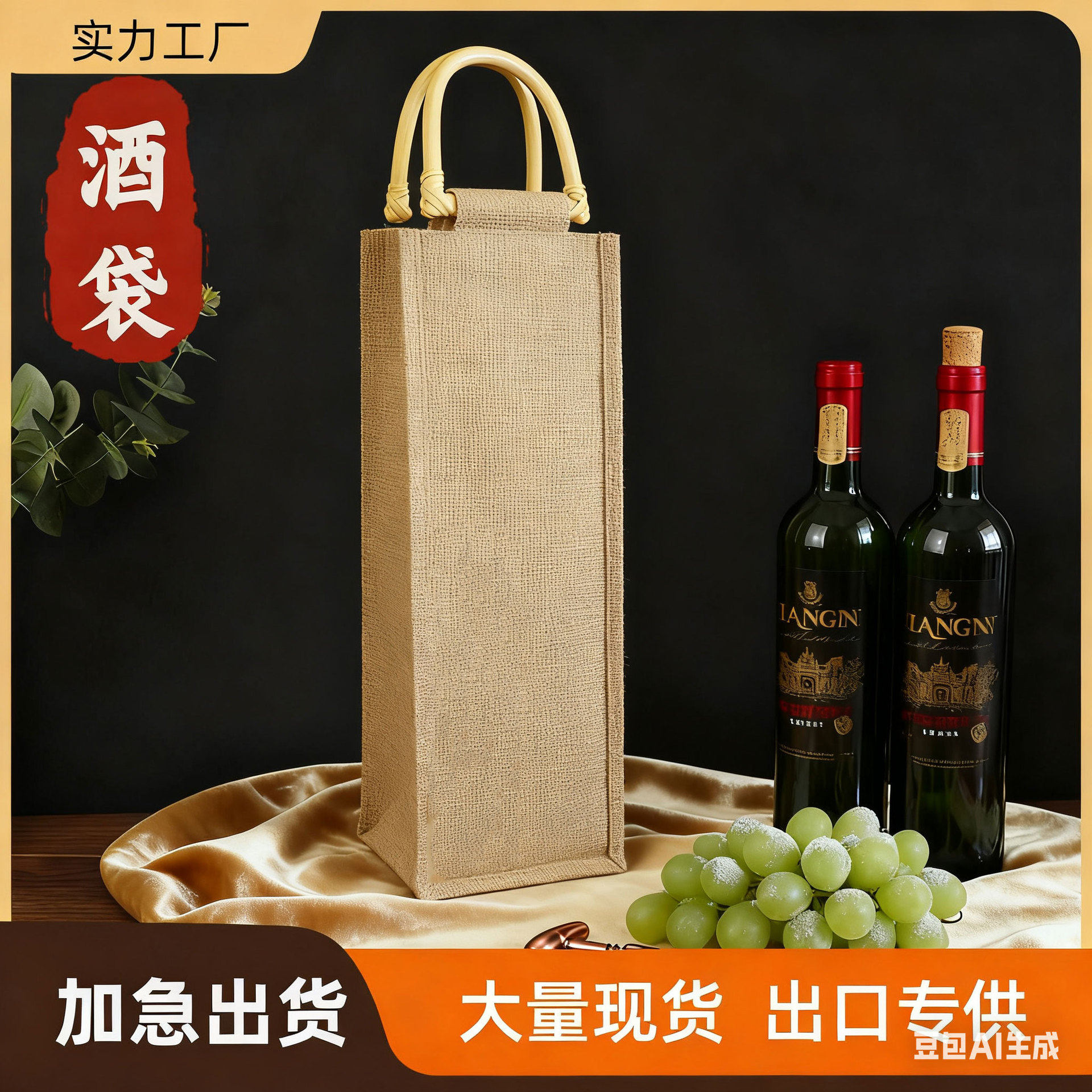 四瓶装红酒袋多只葡萄酒包装袋子酒礼品袋竹手提双支单支酒盒礼袋