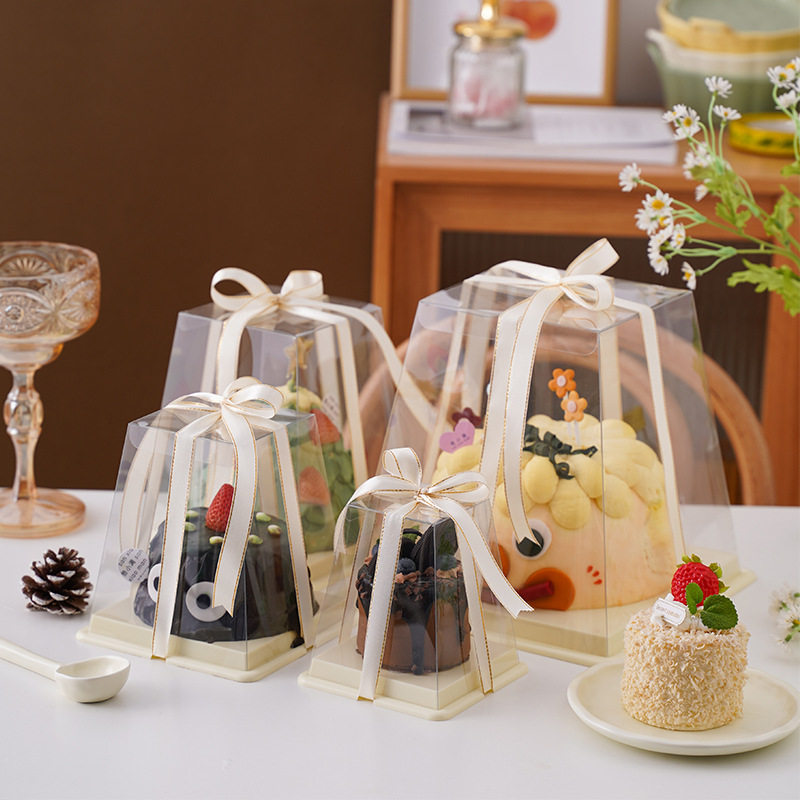 3寸四寸透明蛋糕包装盒防雾手提4寸草莓千层奶油慕斯蛋糕打包盒子