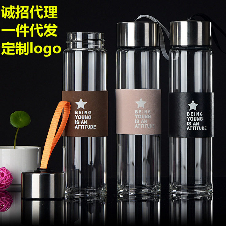 VAILEE水杯玻璃杯便携车载男女学生杯子大容量水杯茶杯创意个性潮