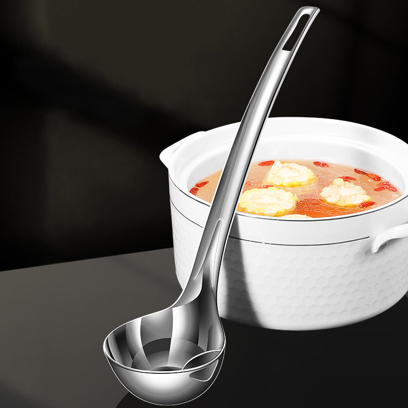 食品级316不锈钢火锅勺子套装家用汤勺大号盛汤长柄防烫漏勺粥勺