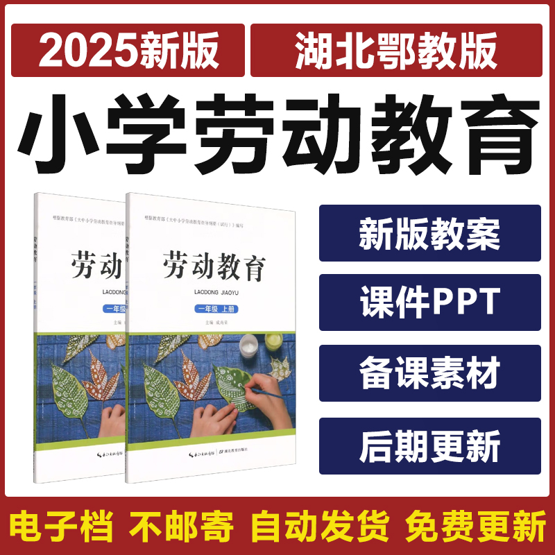 2025鄂教版小学劳动教育一二三四五六年级上下册电子教案PPT课件