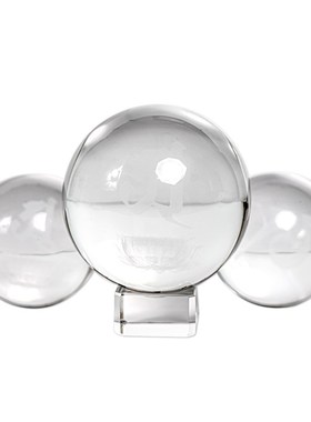 普门庵种子字水晶球摆台观u想字观想图密宗咒语画像透明水晶摆件