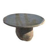 鹅卵石石桌石椅公园庭q院石凳户外石桌子家用石雕园林整套石头桌