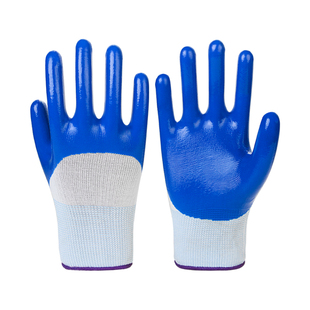 手套劳保耐磨橡胶工地干活男工作泥工G蓝色胶皮全胶丁腈耐用型加