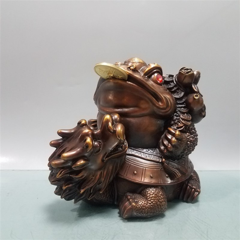 纯铜财富龟来摆件m金龟金蟾乔迁送礼居家办公室书房装饰品