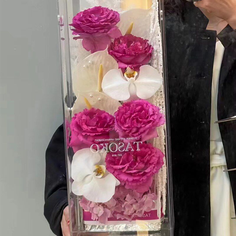 压克力花盒教师节枪炮插s花篮情人节花篮高透花艺资材花店包装材