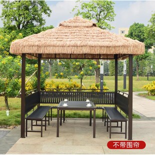 户外遮阳棚雨棚庭院别墅r室外四脚凉亭农家乐茅草棚伞毛草稻草帐