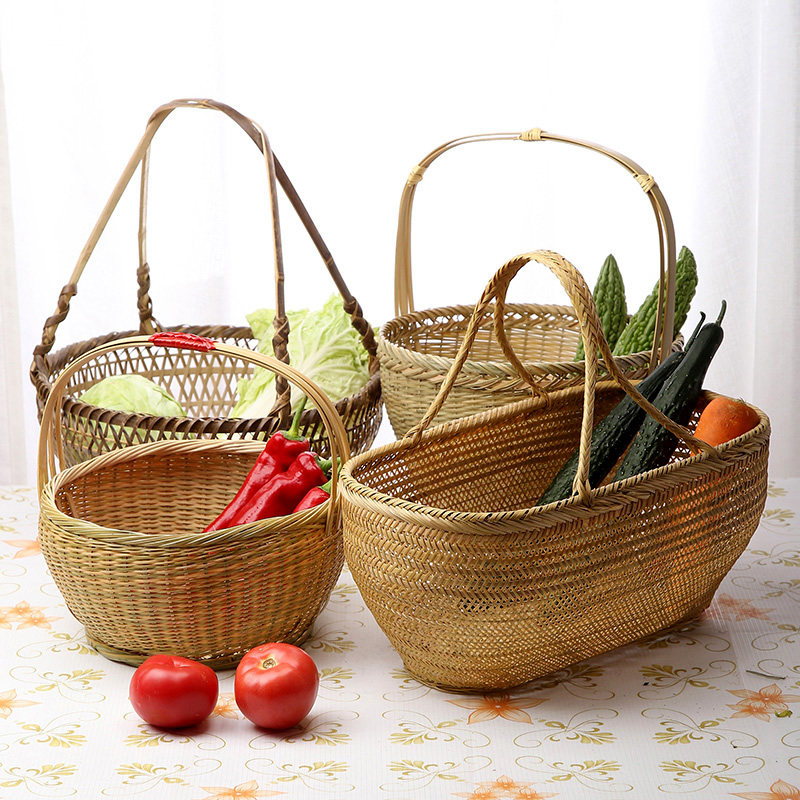 纯手工竹编篮竹篮子 手提青皮x篮 收纳篮 杭州蓝 买菜水果鸡蛋篮,特色手工艺,竹编/竹雕,淘宝优惠券,粉丝福利购,淘宝优惠卷