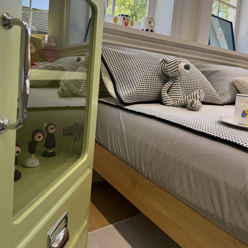 清新凉感果冻凉席韩系草莓黑白床笠夏凉F席空调席1.5m1.8米三件套