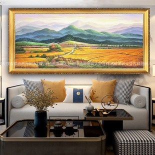 稻田8年老店手绘五谷丰收图田园风景油画办公室会所X家居别墅挂画