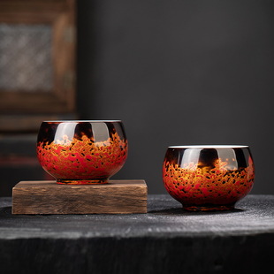 福州三宝大漆茶具茶杯高档德化白瓷主人杯非遗特色手工艺漆器礼品