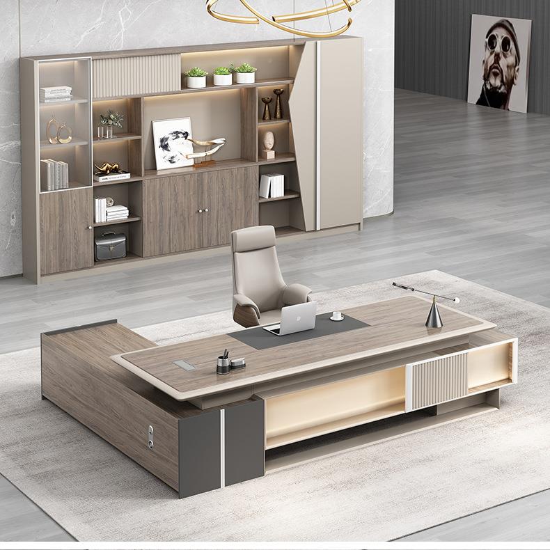 老461板桌桌公高轻档奢简约现代大班办台办公家具单人经理桌椅组