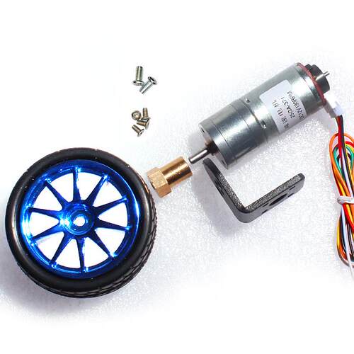 智能小车套装JGA25-371减速电机25MM编码器马达车轮固定架联轴器