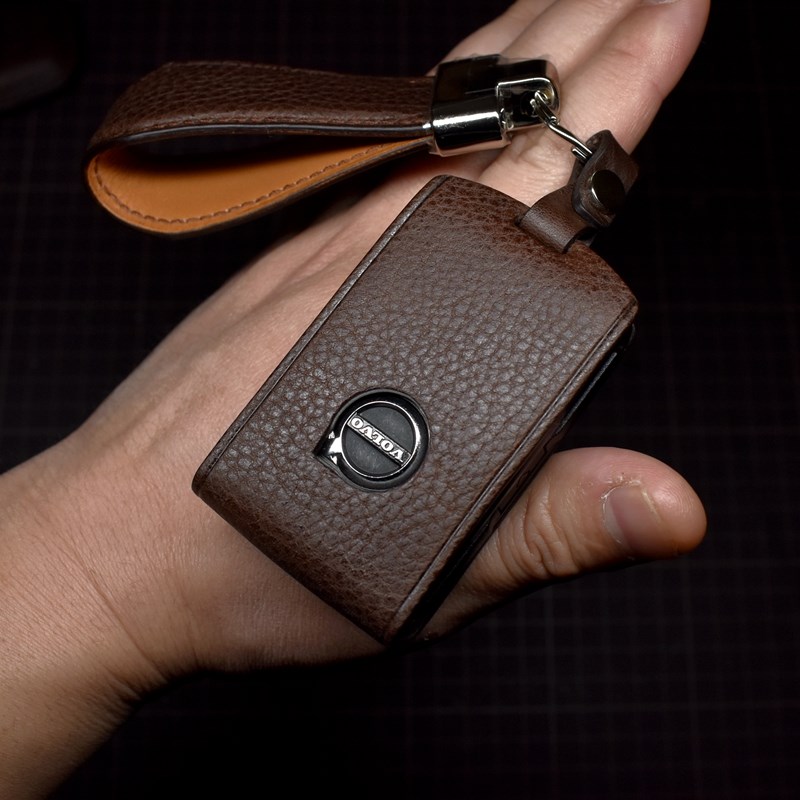 沃尔沃手工c真皮汽车钥匙包头层牛皮钥匙套适用于XC40 60 90S60 9