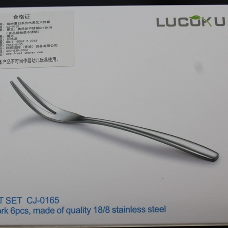 瑞士品牌304不锈钢小果叉水果叉可爱甜品小叉P子蛋糕叉果签6支套