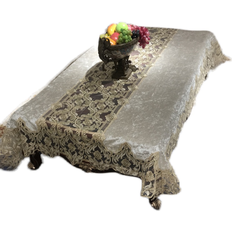布艺桌布欧式长方形台p布餐桌布美式蕾丝家用客厅轻奢高级感茶几