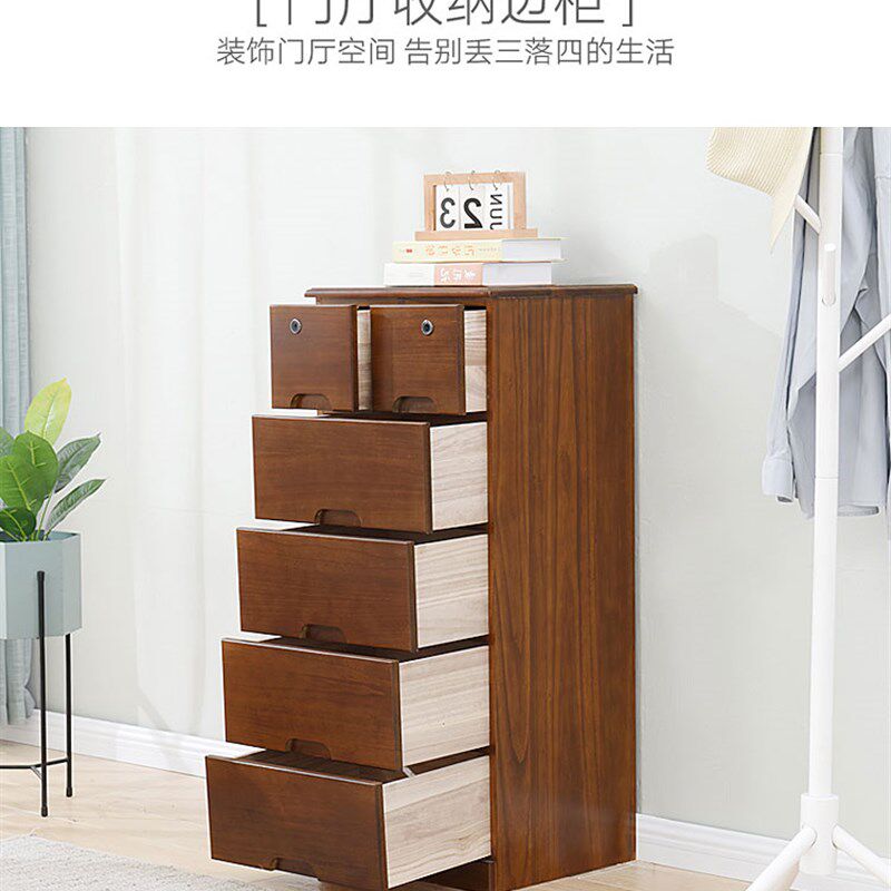 实木质文件柜矮柜小n三斗带锁柜抽屉式收纳储物柜子办公室活动资